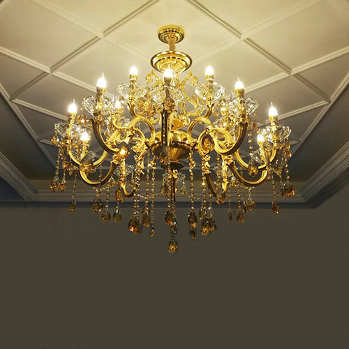 lustre en cristal moderne avec éclairage LED suspendu - vue 5 sur 18