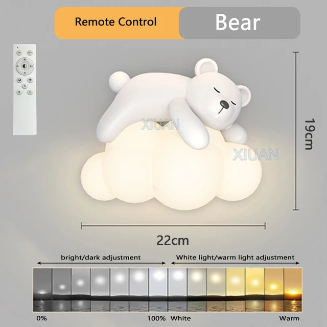 applique murale ours polaire et lapin pour chambre d'enfants - vue 9 sur 10