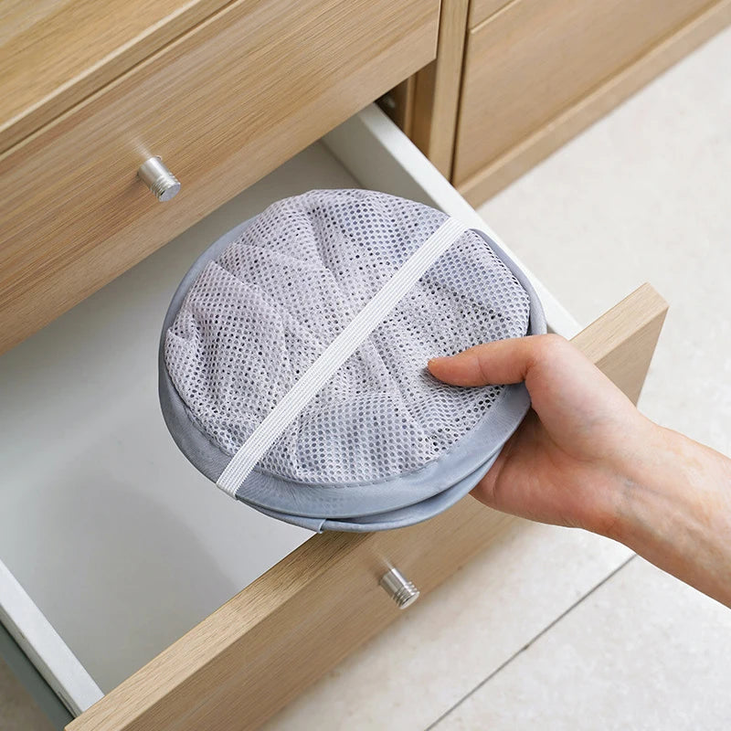panier à linge pliable mural sac de rangement en filet portable - vue 4 sur 8