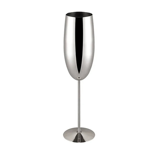 Verre champagne acier inoxydable texturé style tulipe festif