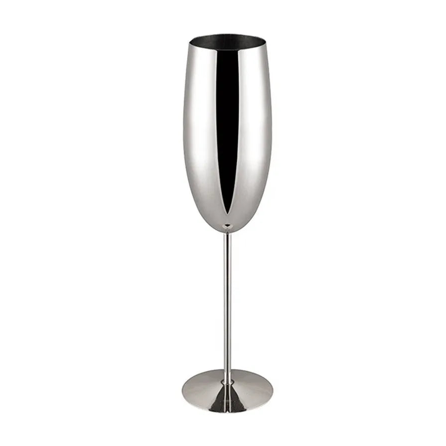 Verre champagne acier inoxydable texturé style tulipe festif