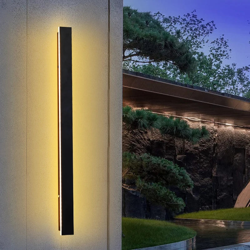 Applique murale led extérieure étanche longue bande moderne - vue 3 sur 9