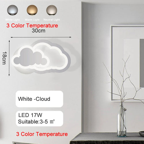 lustre led moderne en forme de lune étoile nuage pour enfants - vue 15 sur 25