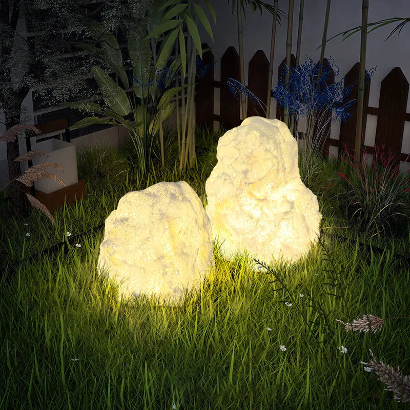lampadaire de cour en rocaille résine décoratif étanche extérieur