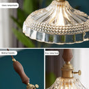 suspension luminaire moderne en bois verre et laiton