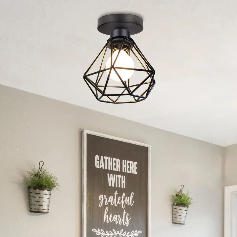plafonnier encastré rustique industriel vintage en métal pour intérieur créatif