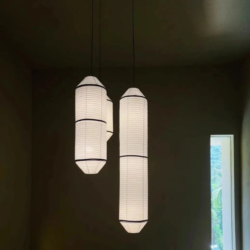 suspension cylindrique en tissu pour décoration intérieure élégante - vue 6 sur 12