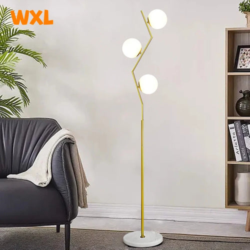 lampadaire led moderne en fer et verre nordique pour décoration intérieure - vue 7 sur 8