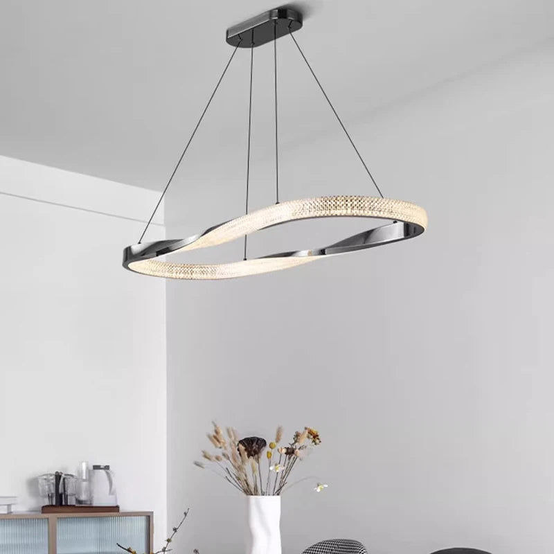 Lustre design moderne décoratif d'intérieur LED - vue 5 sur 7