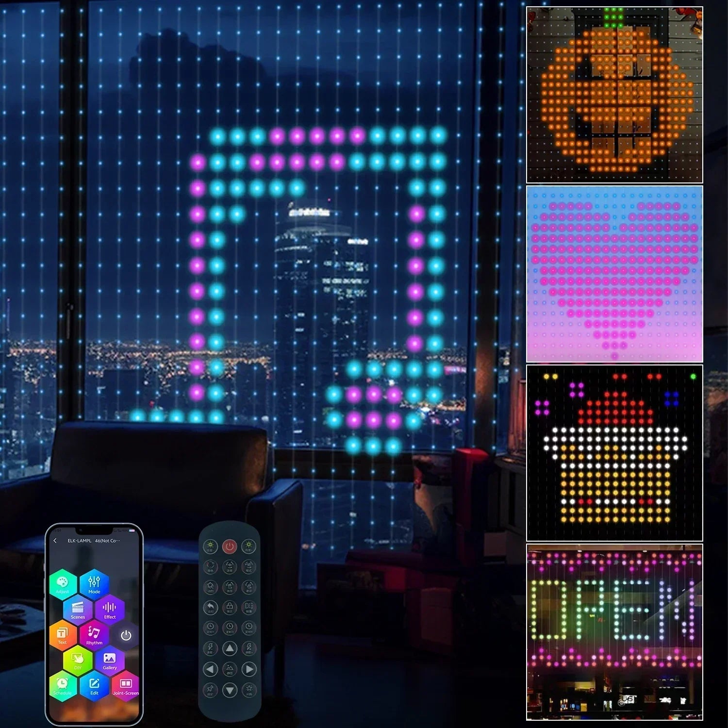 guirlande lumineuse intelligente 400 led bluetooth musique décorative - vue 2 sur 9