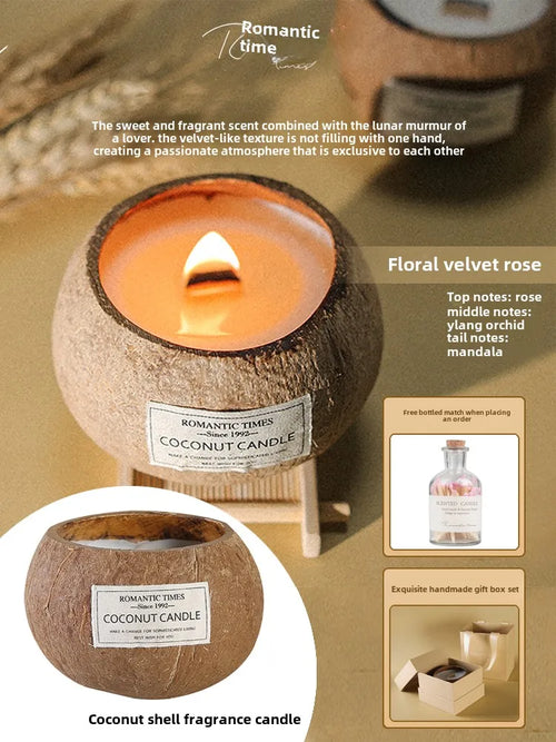 coffret cadeau bougie parfumée noix de coco souvenir de noël - vue 21 sur 20