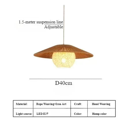 suspension japonaise en corde de chanvre pour décoration moderne - vue 13 sur 21