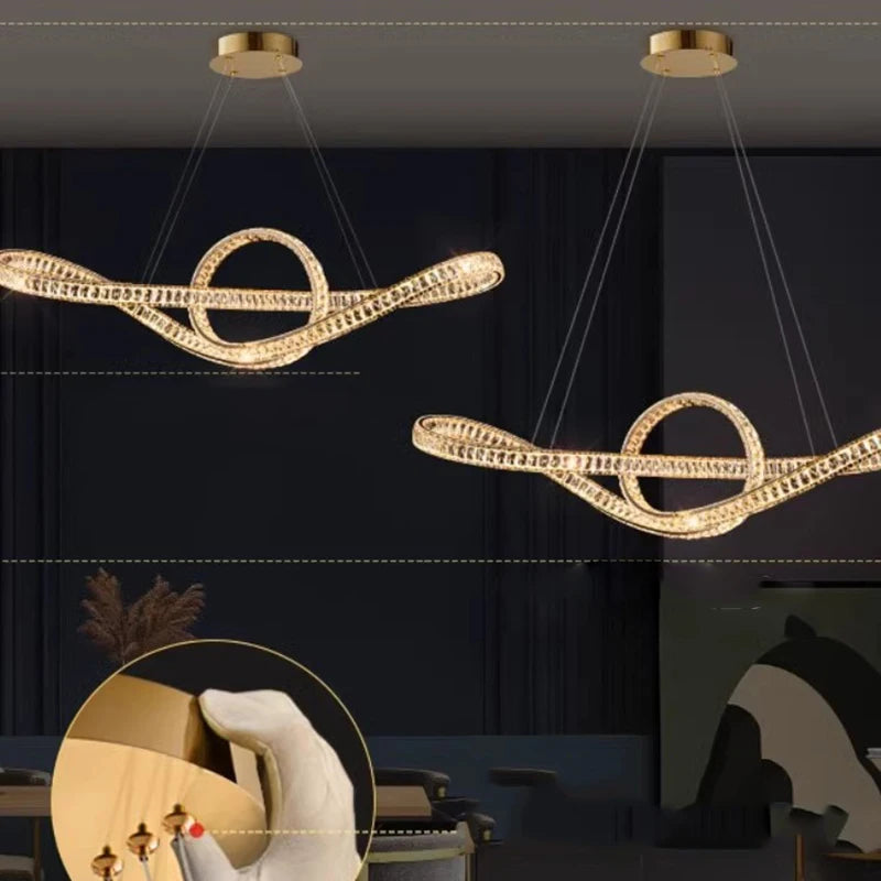 home decorationPendant lights, luxury crystal living room chandelier, dining room Pendant lamp, ceiling light, indoor lighting - vue 4 sur 6