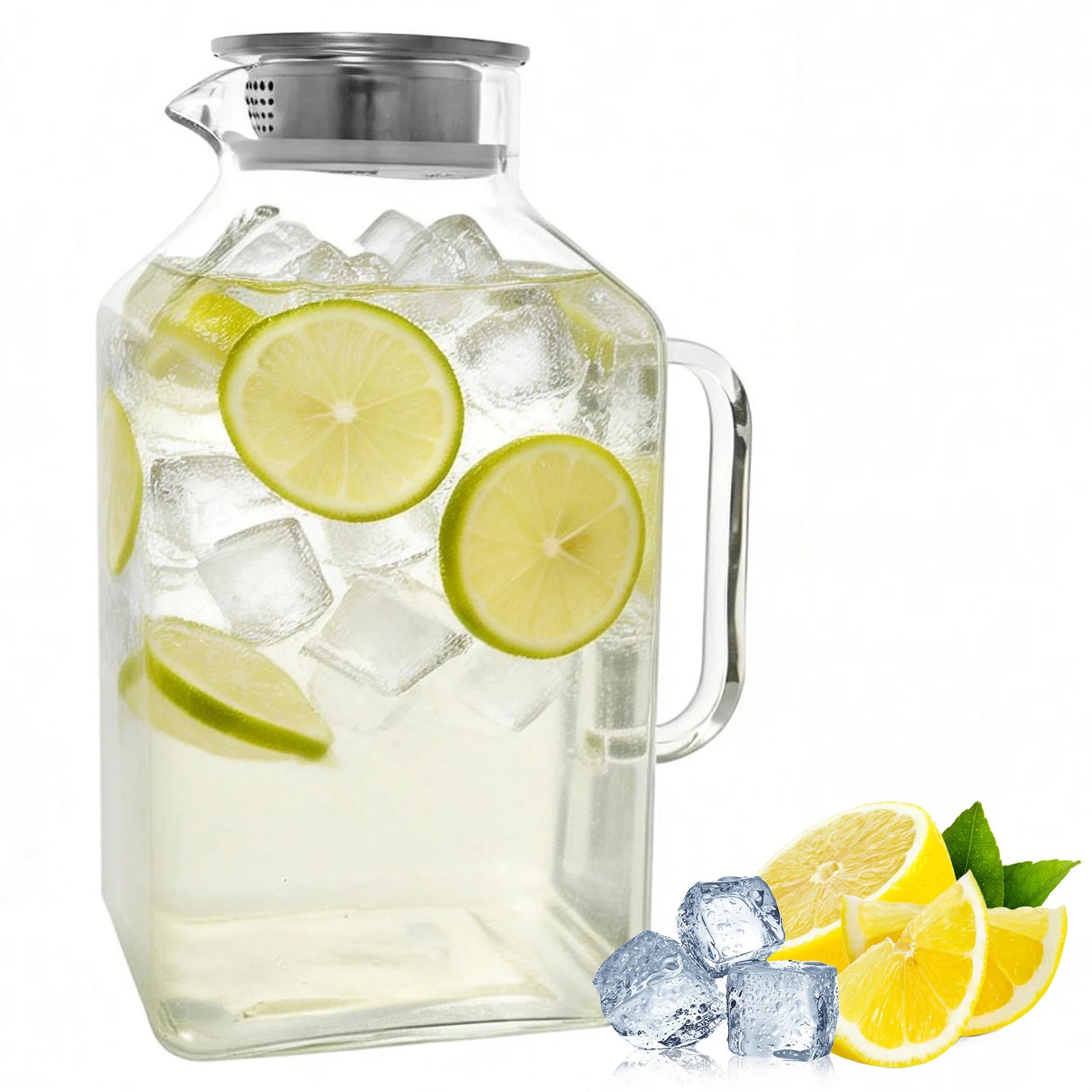 Theiere en verre borosilicate avec couvercle grande capacite