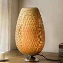 lampe de bureau vintage en bambou artisanale en bois naturel