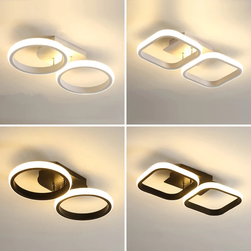 Plafonnier noir/blanc moderne Led - vue 5 sur 10