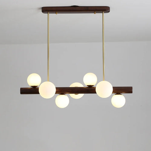 lustre moderne bois caoutchouc noyer style simple décoration minimaliste