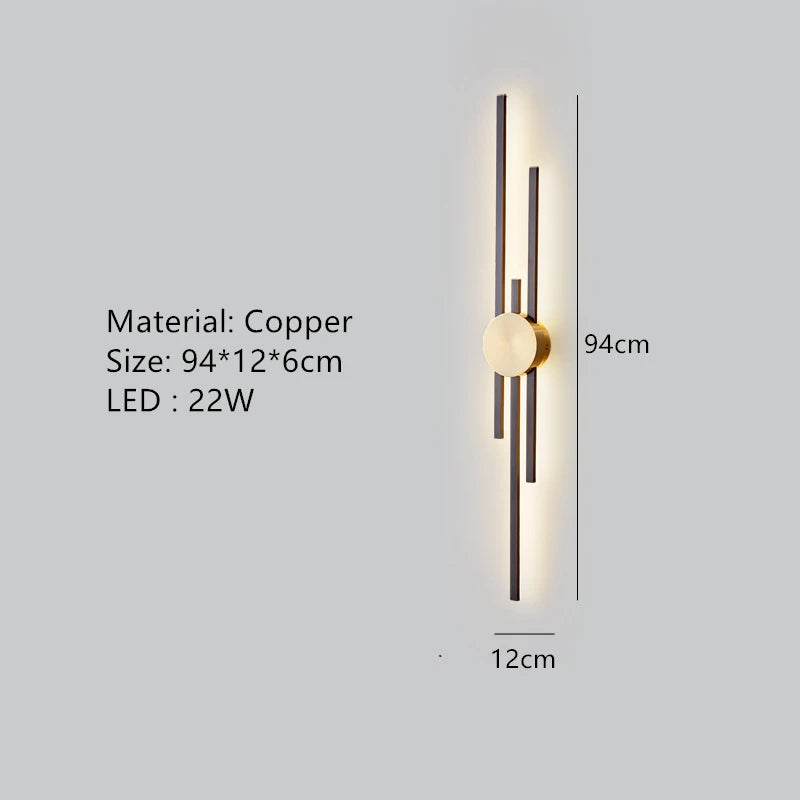 applique murale led minimaliste en laiton pour restaurant - vue 8 sur 18