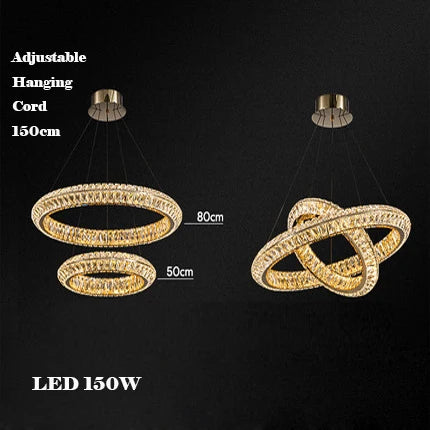 lustre en cristal doré design moderne pour intérieur élégant - vue 10 sur 11