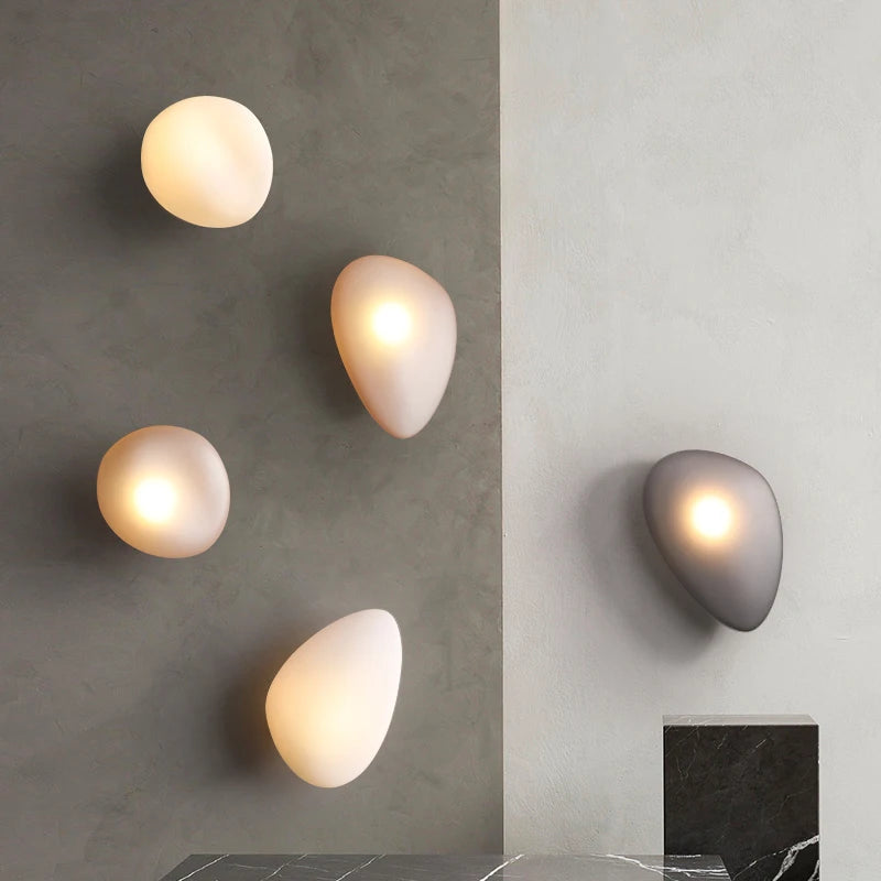 Applique murale LED en galets au Design nordique
