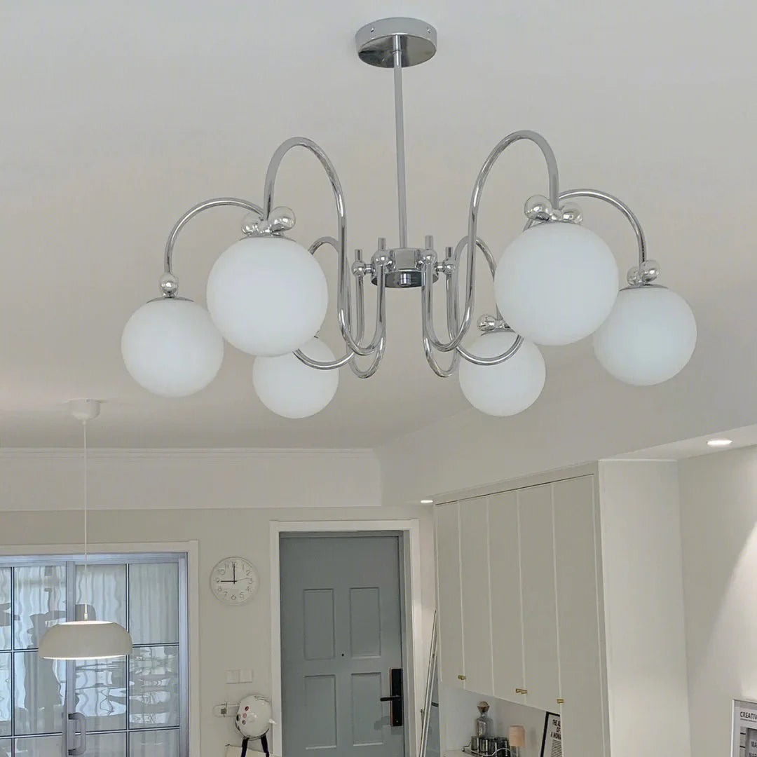 plafonnier led suspendu en forme d'arc romantique décoratif - vue 5 sur 12