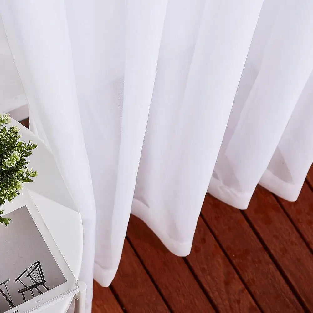 Voilage tulle transparent style moderne pour salon chambre - vue 4 sur 7