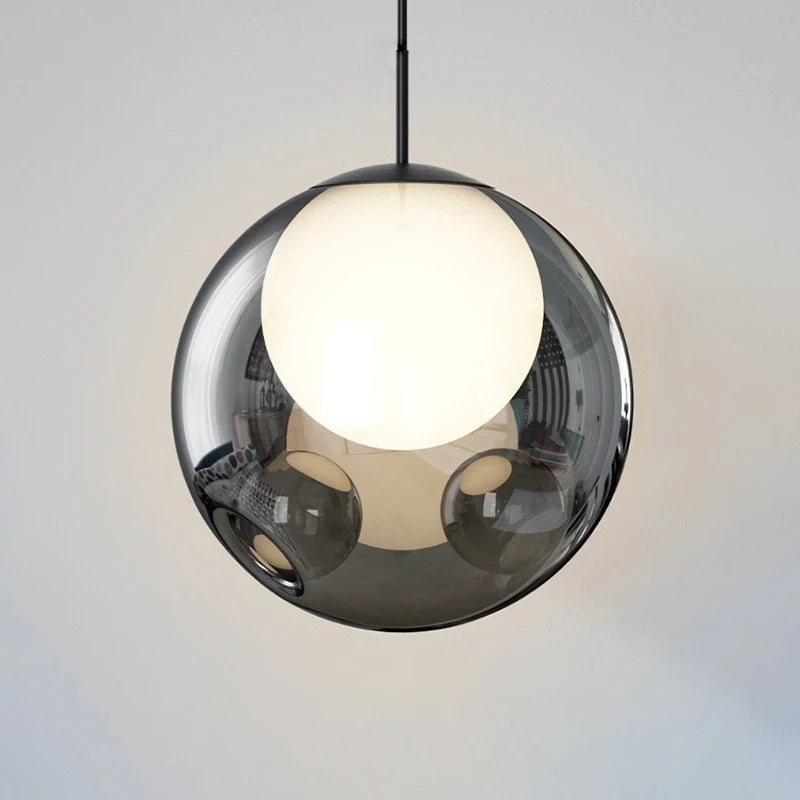 lustre nordique en verre simple suspension intérieure