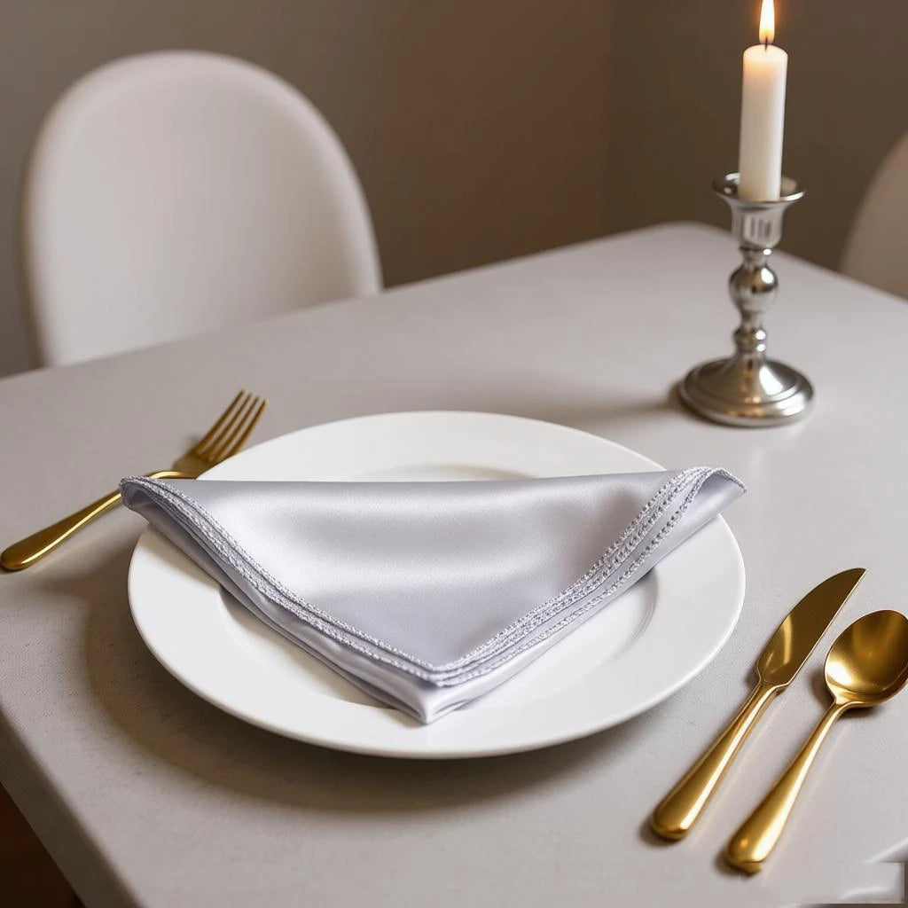 Serviette de table satin décorative pour mariage fêtes - vue 5 sur 5