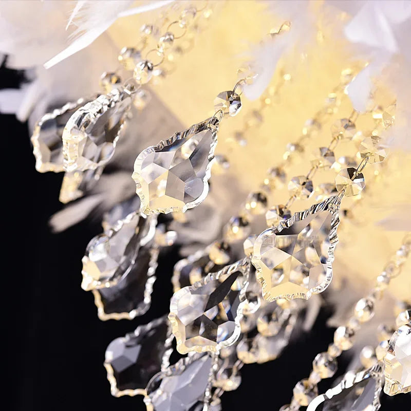 lustre créatif simple plume led net romantique populaire