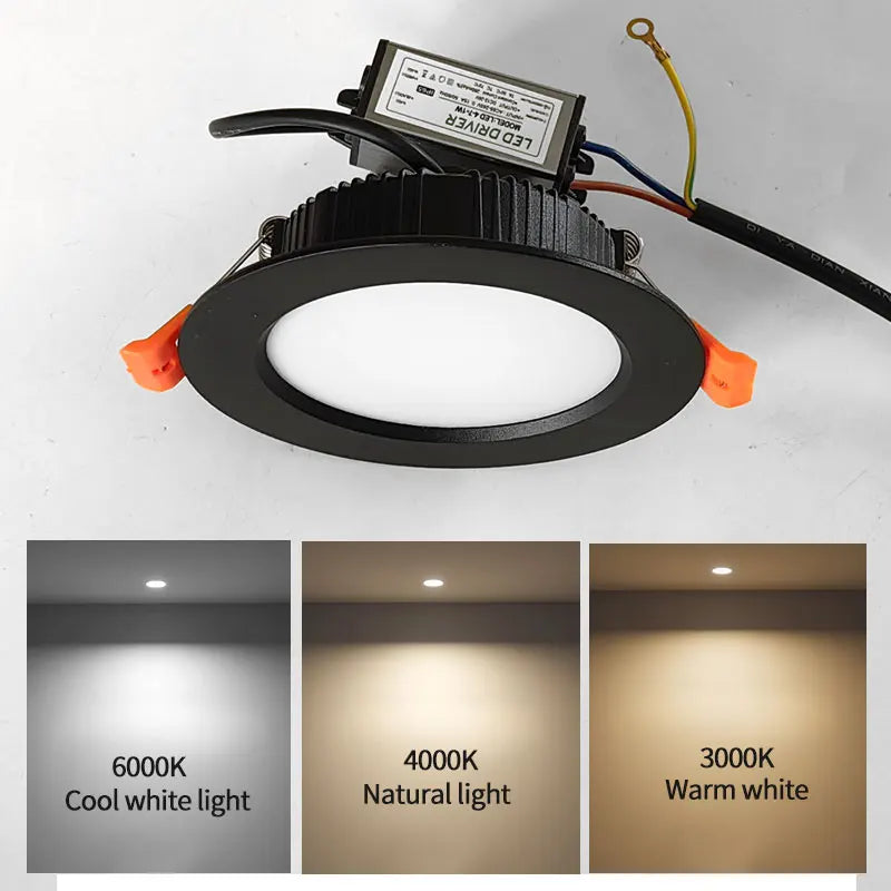 Luz de teto LED impermeável, holofotes ao ar livre, iluminação embutida, iluminação de alto brilho,  IP65, , 3W, 5W, - vue 5 sur 6