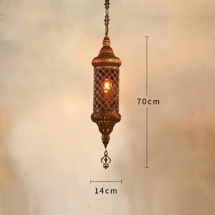 lustre industriel rétro en fer et verre coloré pour établissements asiatiques - vue 14 sur 14