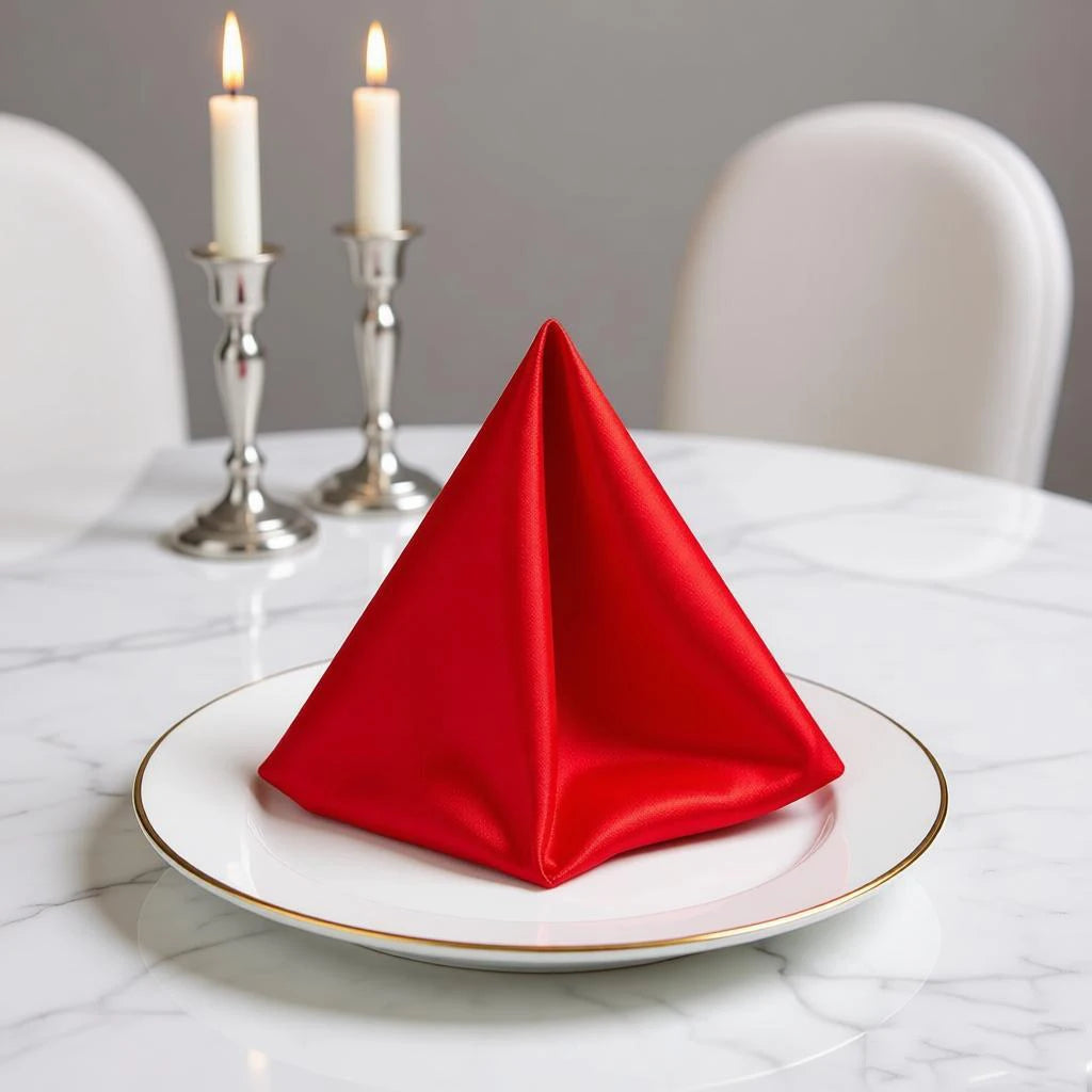 Serviette de table satin lot de 10 reception - vue 4 sur 5
