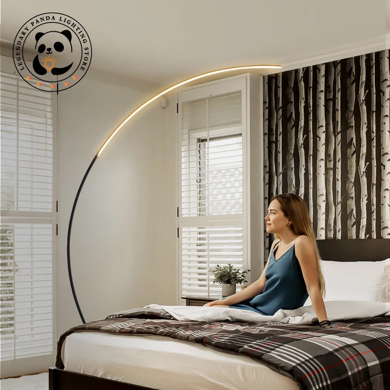 Moderne LED Noir Blanc Lampadaires Art Lampadaires Maison Intérieur Salon Dimmable À Distance RVB Chambre Foyer Décor Coin Lumière - vue 7 sur 8