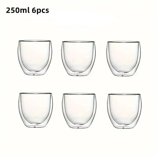Tasses expresso verre double paroi isolante design moderne