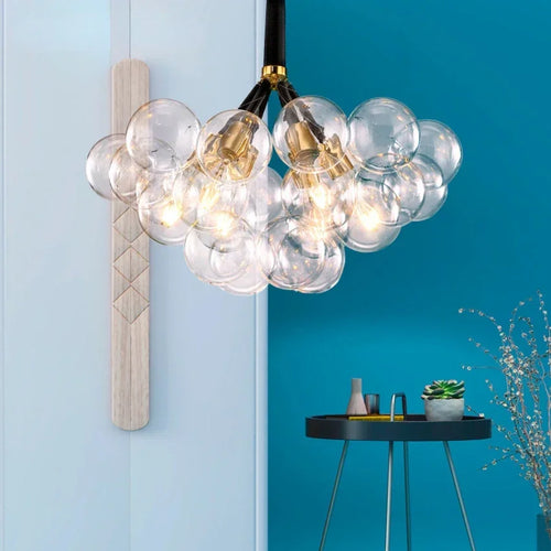lustre moderne en verre à bulles pour décoration intérieure