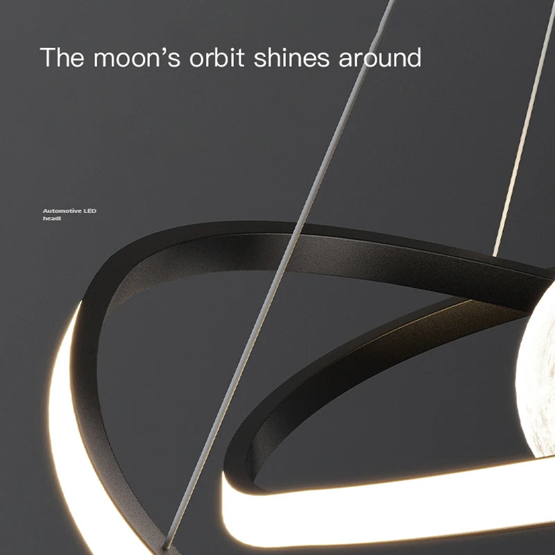 suspension led moderne style art noir pour intérieur - vue 6 sur 12
