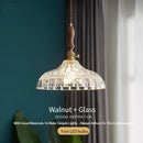 suspension luminaire moderne en bois verre et laiton