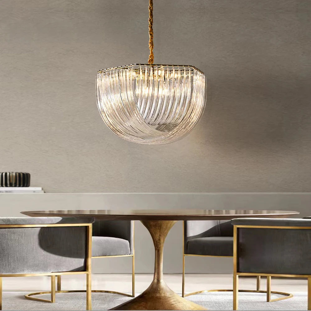 lustres led design moderne verre nordique - vue 5 sur 17