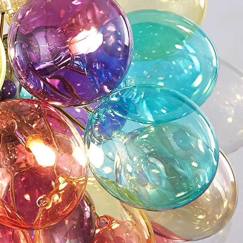 lustre led en boule de verre bulle suspension décoration