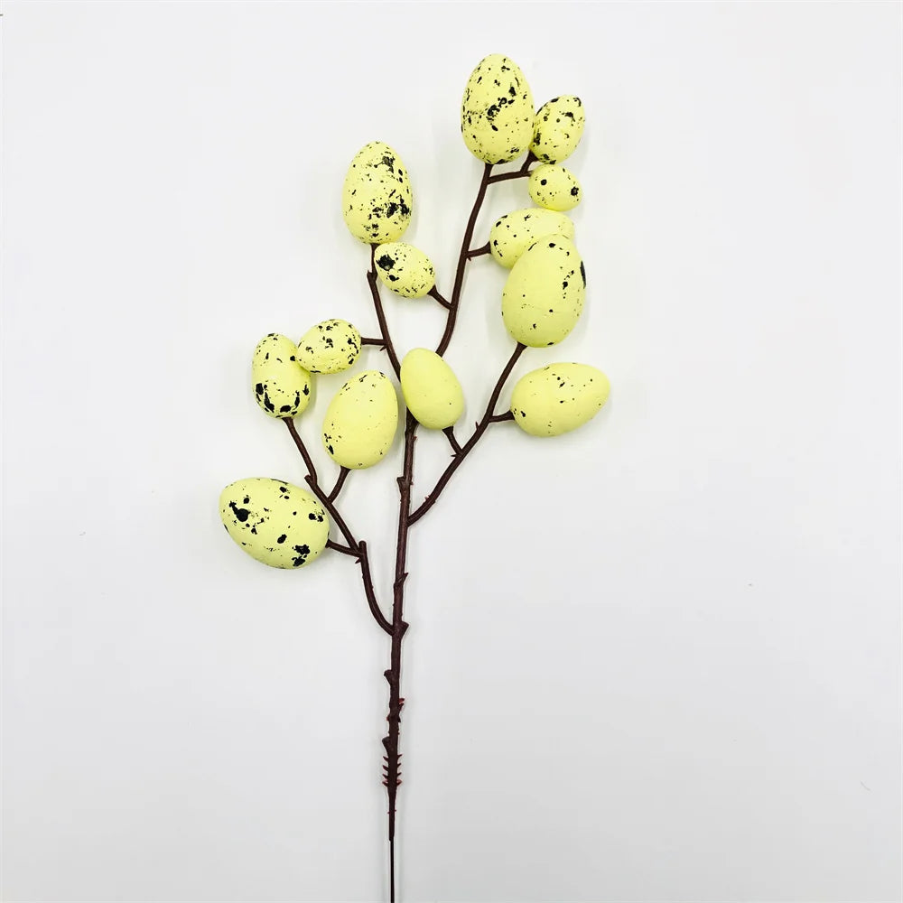 décoration de pâques en mousse œufs et plante artificielle pour la maison - vue 15 sur 19