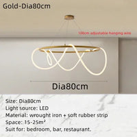 Nordic Modern Round Ceiling Chandelier For Living Room Restaurant Bedroom Hotel Home Decor Hanging Led Lamp Lustre Lighting