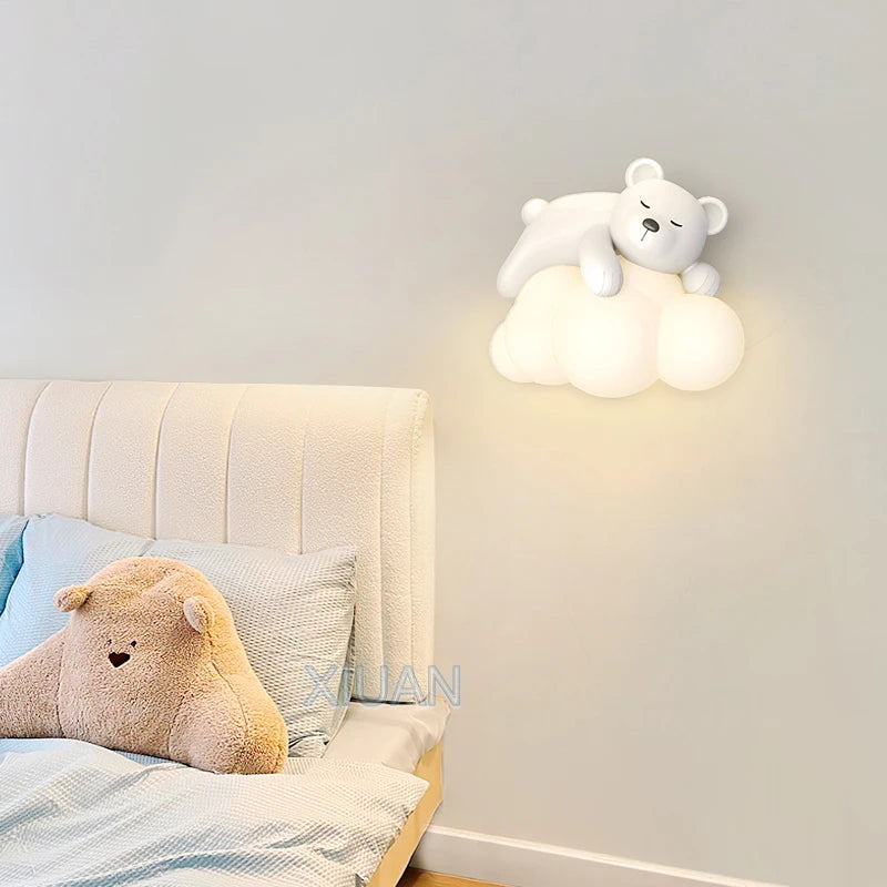 Applique murale ours polaire en forme de nuage blanc - vue 3 sur 10