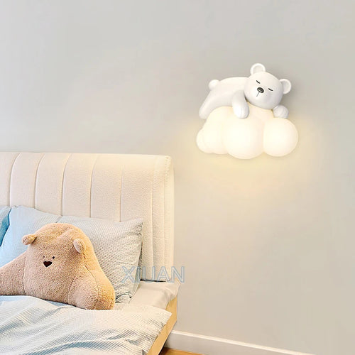applique murale ours polaire et lapin pour chambre d'enfants - vue 3 sur 10