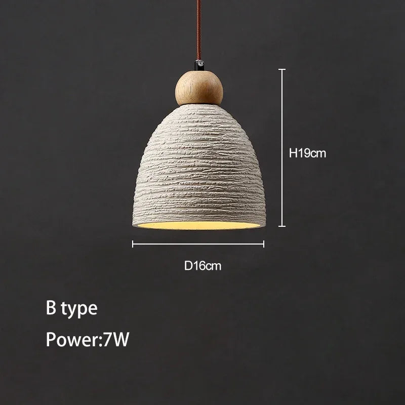 suspension wabi-sabi en ciment et travertin pour décoration intérieure - vue 7 sur 14