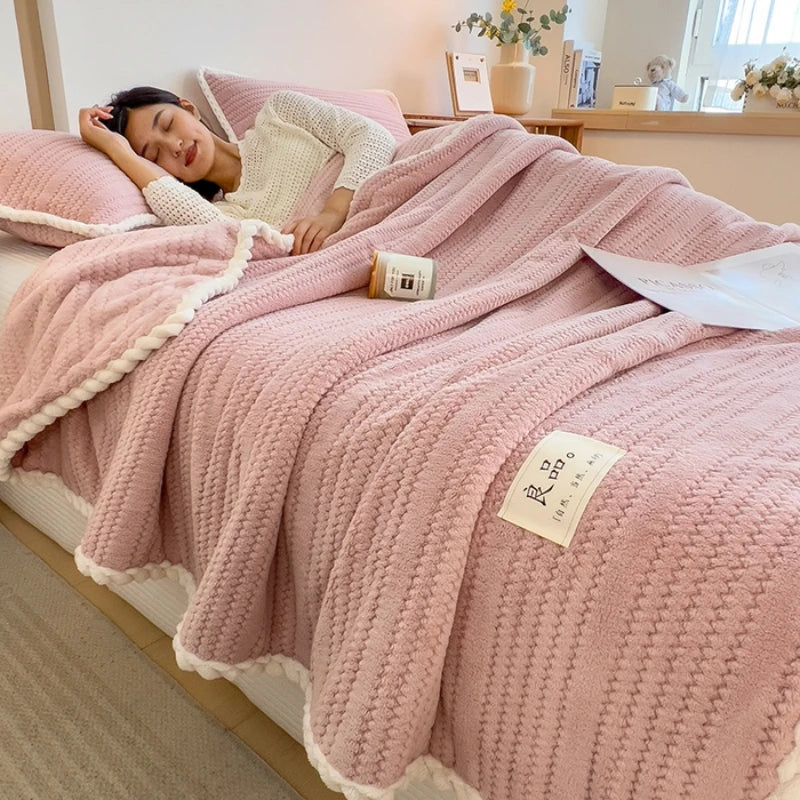 Plaid polaire doux tricoté pour canapé et chambre - vue 3 sur 7