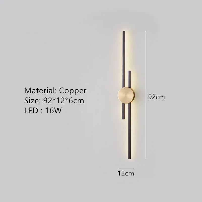 applique murale minimaliste en laiton led pour restaurant - vue 9 sur 18