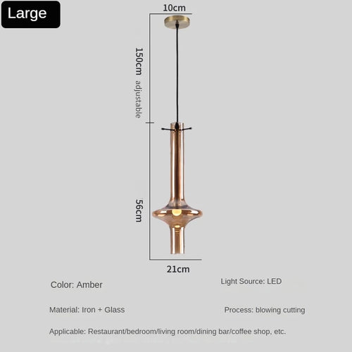 lustre en verre à joint en bambou créatif pour décoration intérieure - vue 9 sur 12