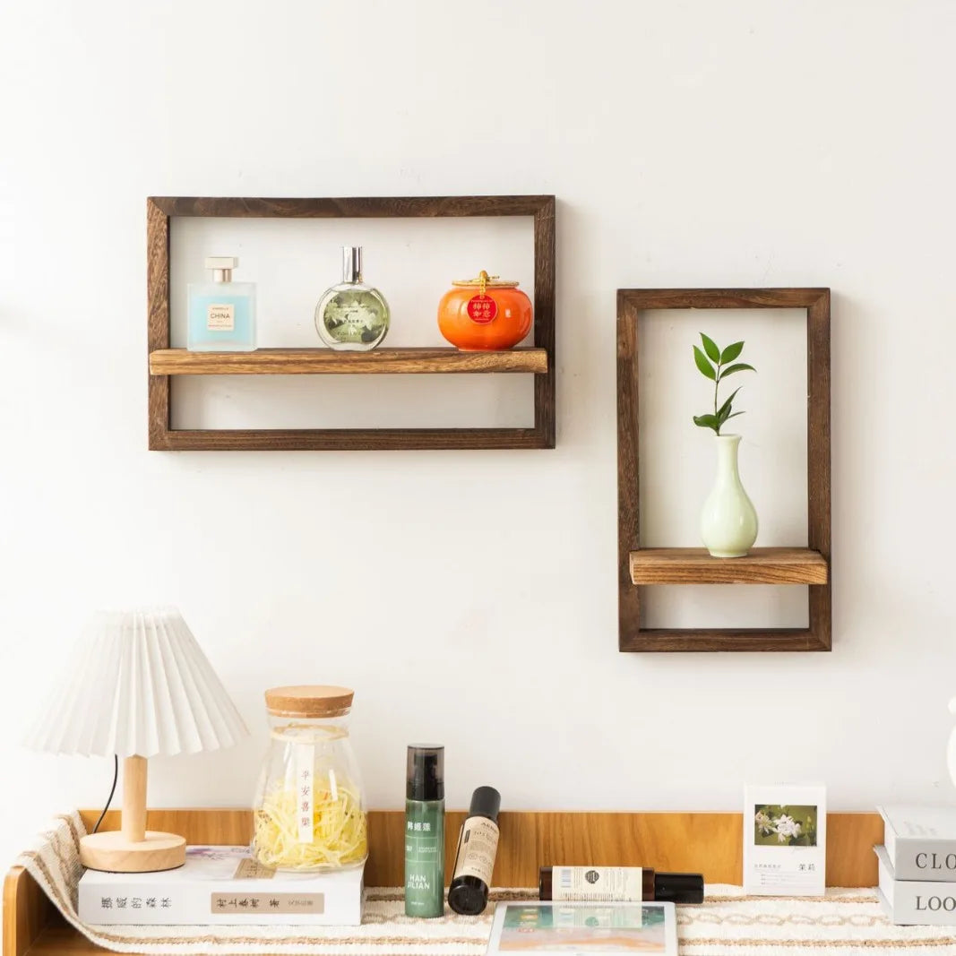 lot de 2 étagères murales flottantes en bois pour rangement et décoration