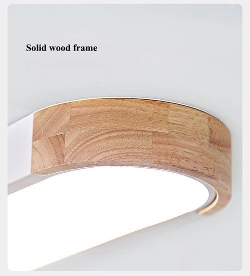 SANDYHA plafonniers nordique Led bois fer acrylique Rectangle piste lampe pour salon chambre décor intérieur luminaires