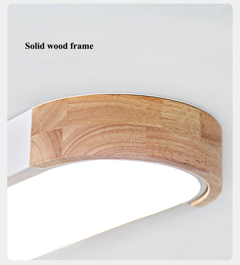 SANDYHA plafonniers nordique Led bois fer acrylique Rectangle piste lampe pour salon chambre décor intérieur luminaires - vue 7 sur 15